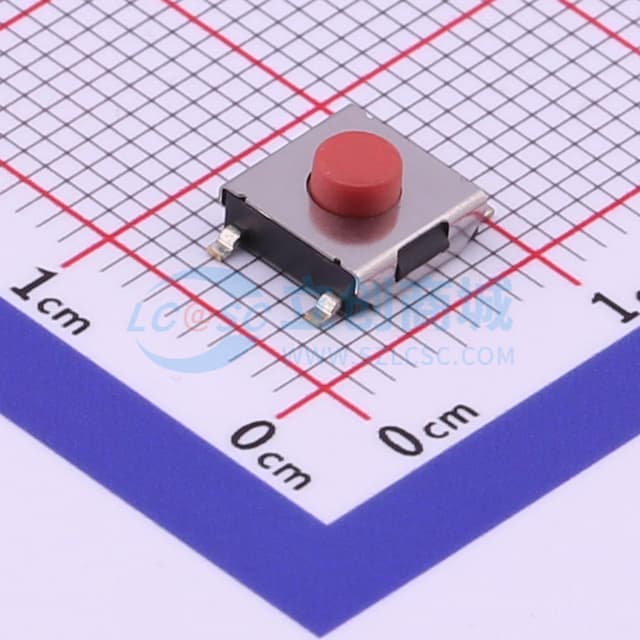6×6×3.4 4P 脚位8.3 180G红色按柄实物图
