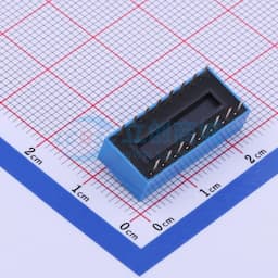 拨码开关蓝色08P-180度 间距2.54mm 立式直插正拨平拨8位DIP 【拨码】缩略图