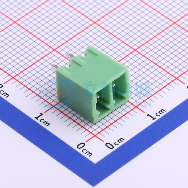 1x2P 3.81mm 排数:1 每排P数:2 【插拔】实物图