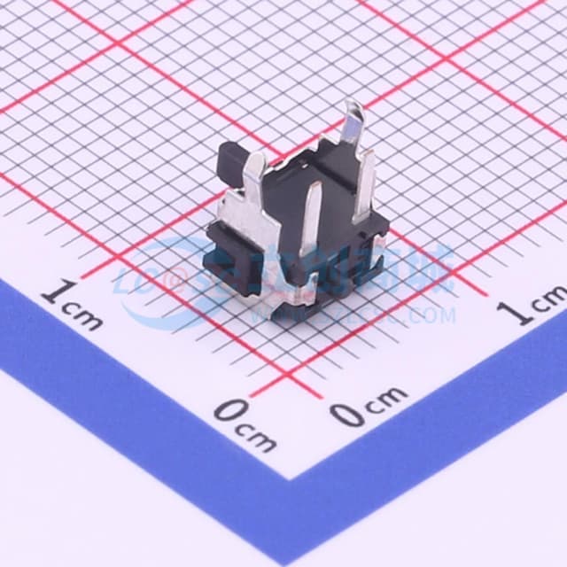 检测开关右方向侧按6.30*4.30*8.50插件复位开关黑柄 【行程】实物图