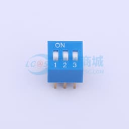 拨码开关蓝色03P-180度 间距2.54mm 立式直插正拨平拨3位DIP 【拨码】缩略图
