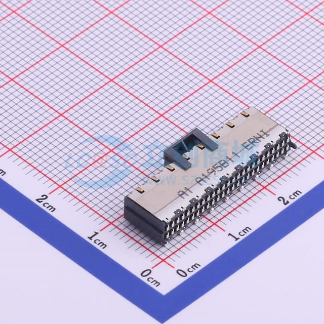 间距:1mm PIN:50P 母 立贴实物图