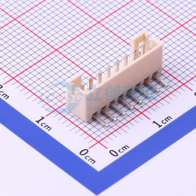 1x8P 间距:2mm 弯插 【插件】实物图