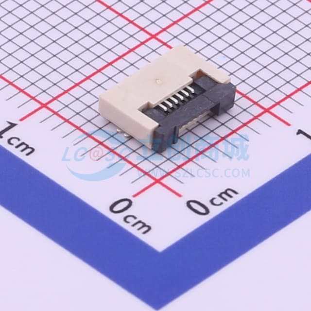 间距:0.5mm P数:6P 翻盖式 下接实物图