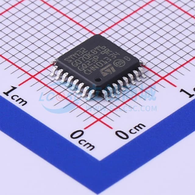 主流超值系列Arm Cortex-M0+ MCU，具有128 KB Flash存储器、36 KB RAM、64 MHz CPU、4x USART、定时器、ADC和通信接口，2-3.6V实物图