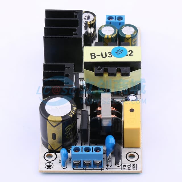裸板开关电源，15V2.2A电源模块(输入输出带5.08-2A螺丝端子)实物图