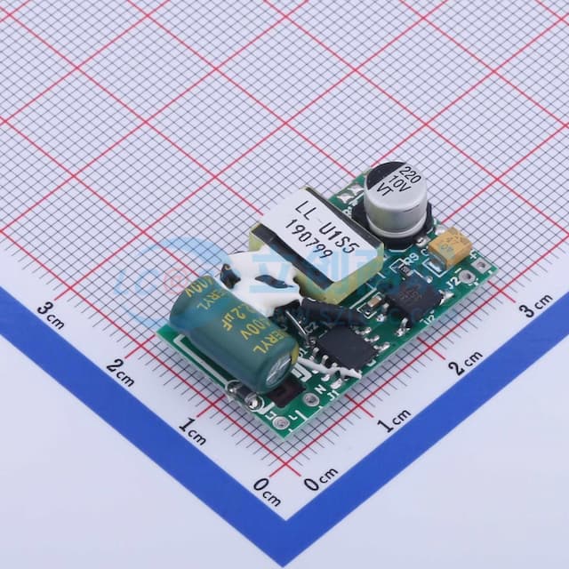 裸板开关电源，5V220mA电源模块(输入输出留孔) 【插件】实物图