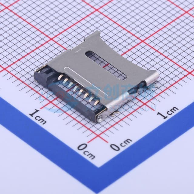 翻盖式 MicroSD卡(TF卡) 卡座实物图