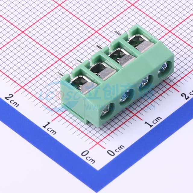 1x4P 5mm 直插 排数:1 每排P数:4实物图