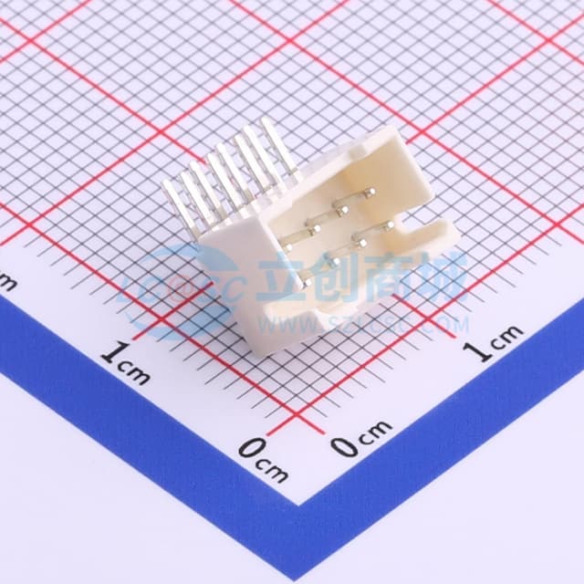 米黄 2x4P 间距:2mm 弯插【插件】实物图