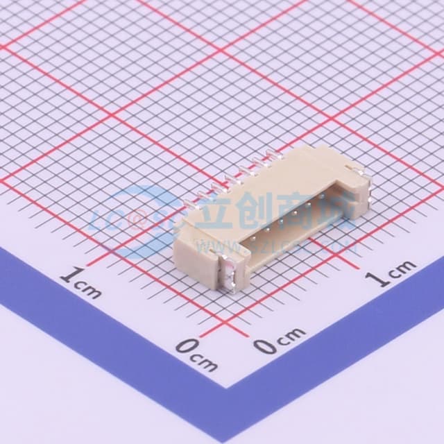 1x7P 间距:1.25mm 卧贴实物图