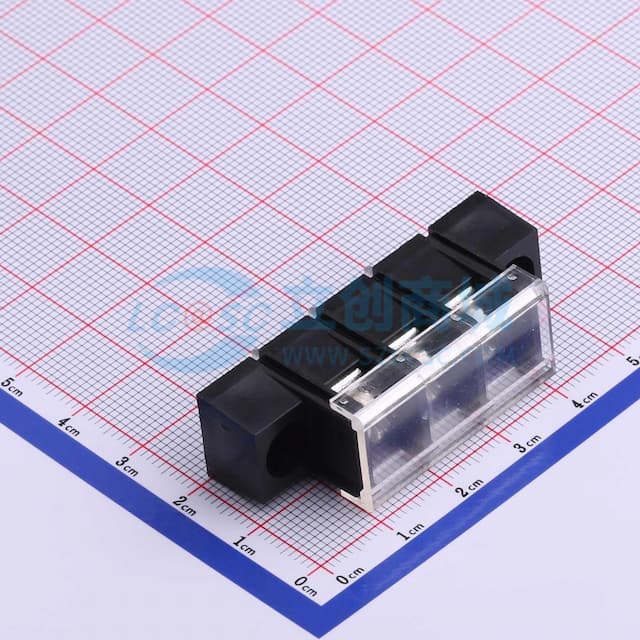 9.5mm 1x3P 直插 中脚 排数:1 每排P数:3 【栅栏】实物图