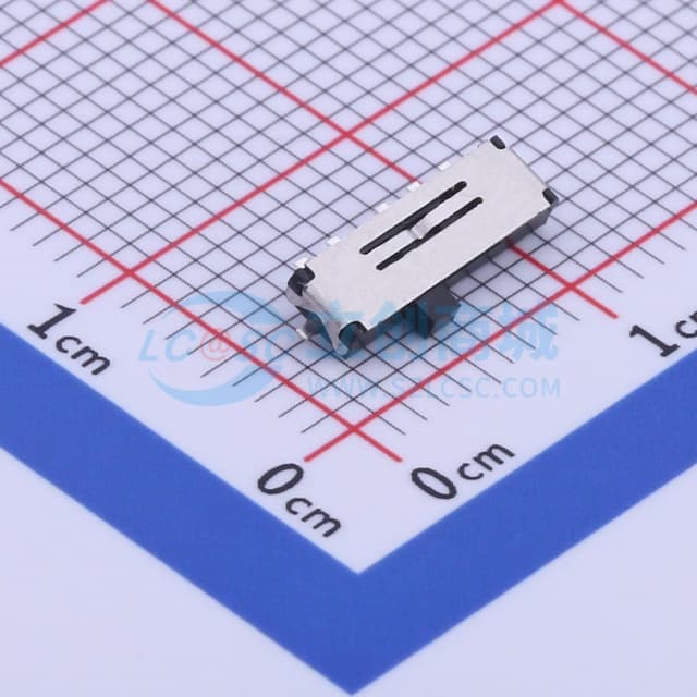 柄长1.5mm 卧贴双档 滑动开关实物图