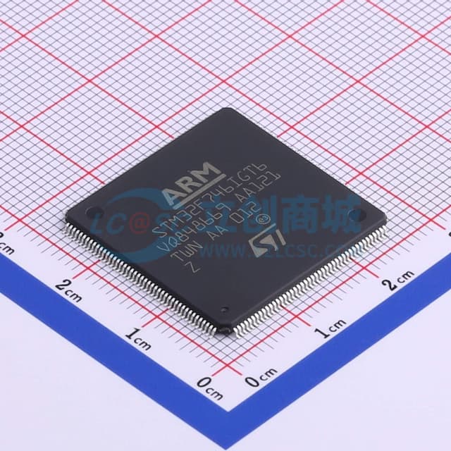带DSP和FPU的高性能ARM Cortex-M7 MCU，具有1 MB Flash、216 MHz CPU、ART加速器、一级缓存、SDRAM和TFT实物图