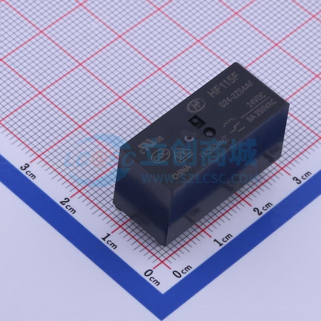 小型大功率直流24V继电器 双刀双掷 【插件】实物图