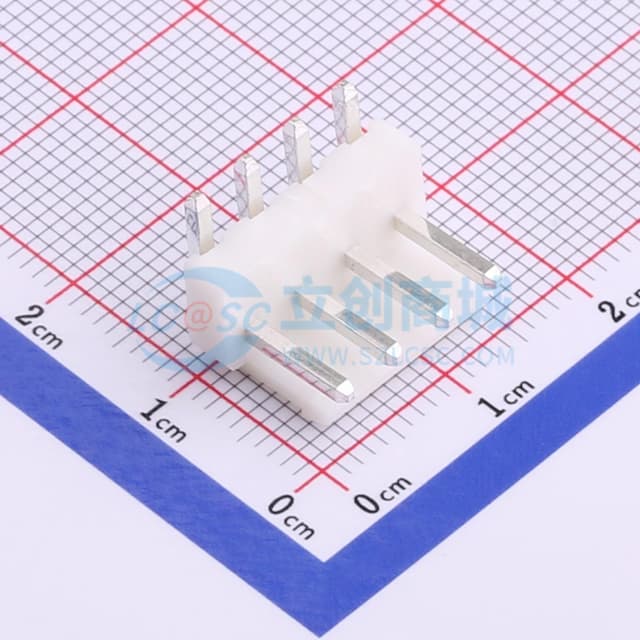 1x4P 间距:3.96mm 弯插 系列:VH 【插件】实物图