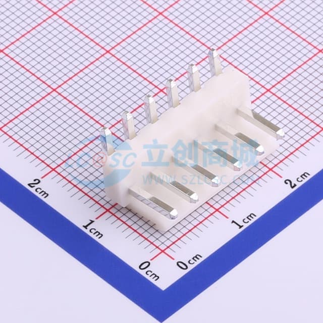 1x6P 间距:3.96mm 弯插 系列:VH 【插件】实物图