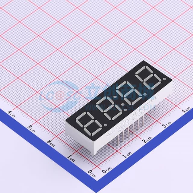0.39英寸,四位,红光,共阴LED数码管,插件 【LE】实物图