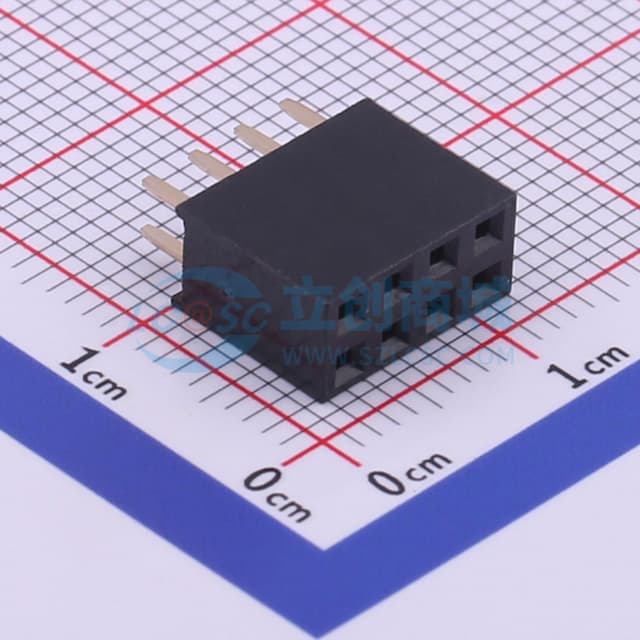 间距:2.54mm 2x4P 直插 【排针】实物图