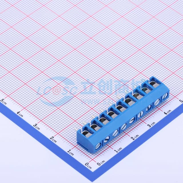 1x9P 5mm 直插 排数:1 每排P数:9 【插件】实物图