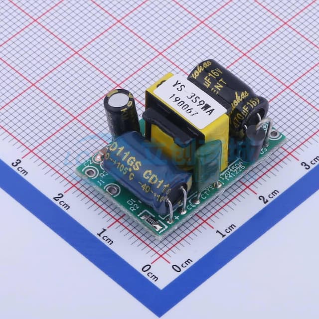裸板开关电源，9V300mA电源模块(输入输出留孔) 【插件】实物图