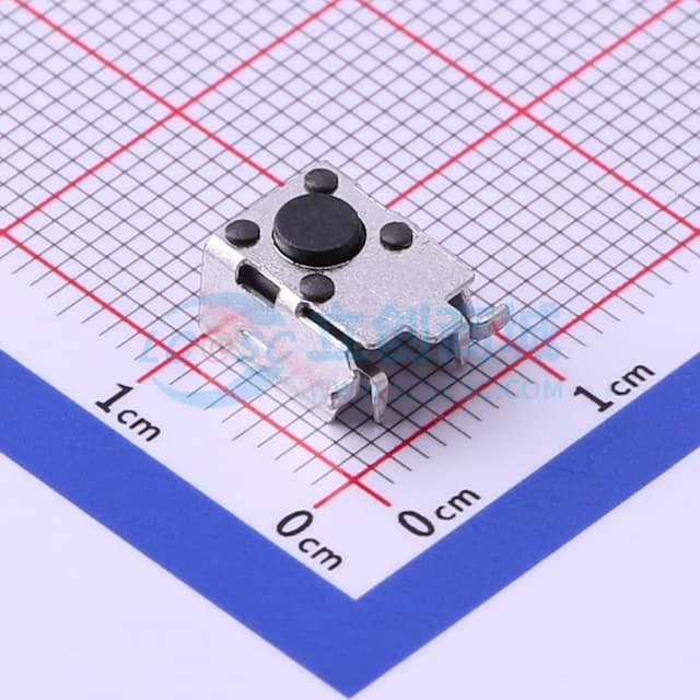 轻触开关6*6*4.3带支架贴片支架侧按按键250gf实物图