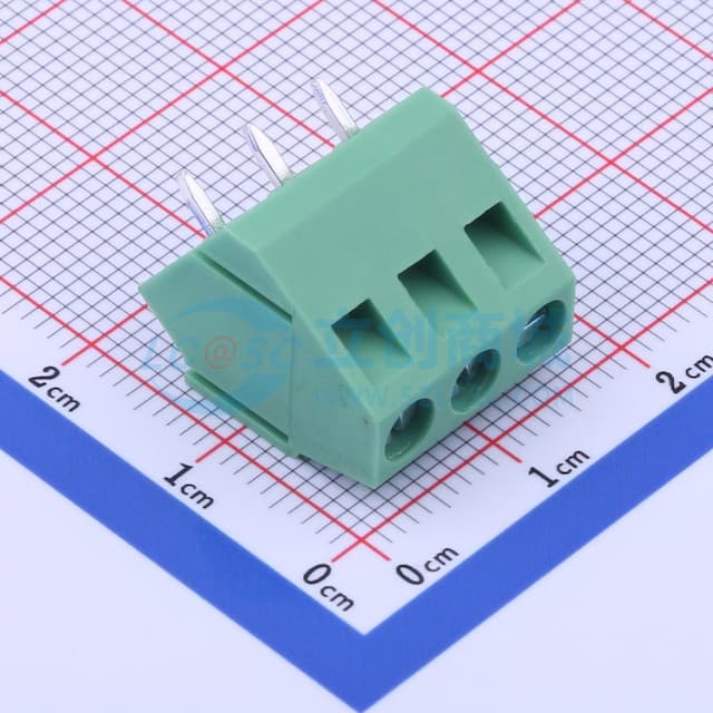 【插件】 1x3P 5.08mm 直插 排数:1 每排P数:3实物图