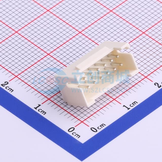 米黄 2x7P 间距:2mm 直插【插件】实物图