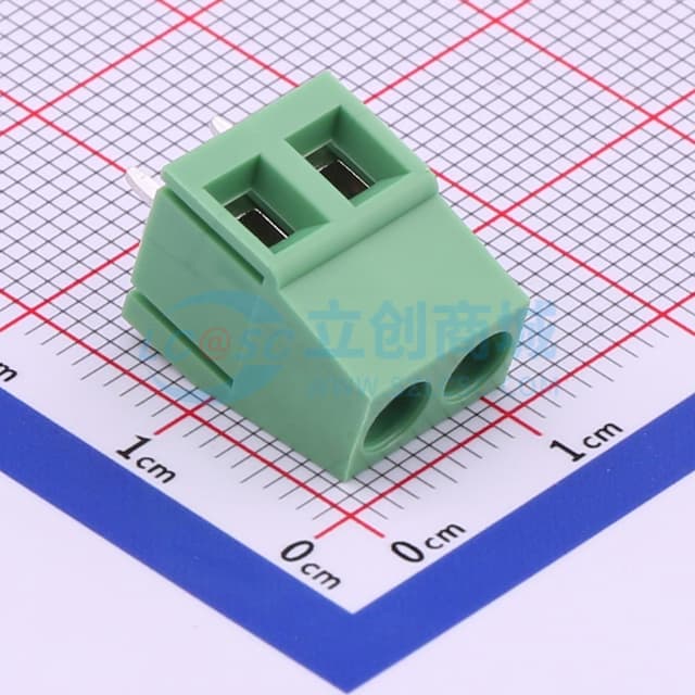 5mm 1x2P 排数:1 每排P数:2 直插 【螺钉】实物图