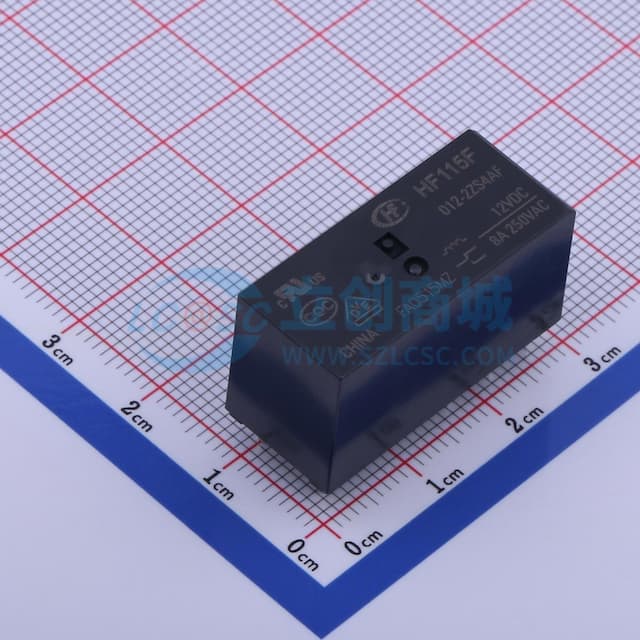 小型大功率直流12V继电器 双刀双掷 【插件】实物图
