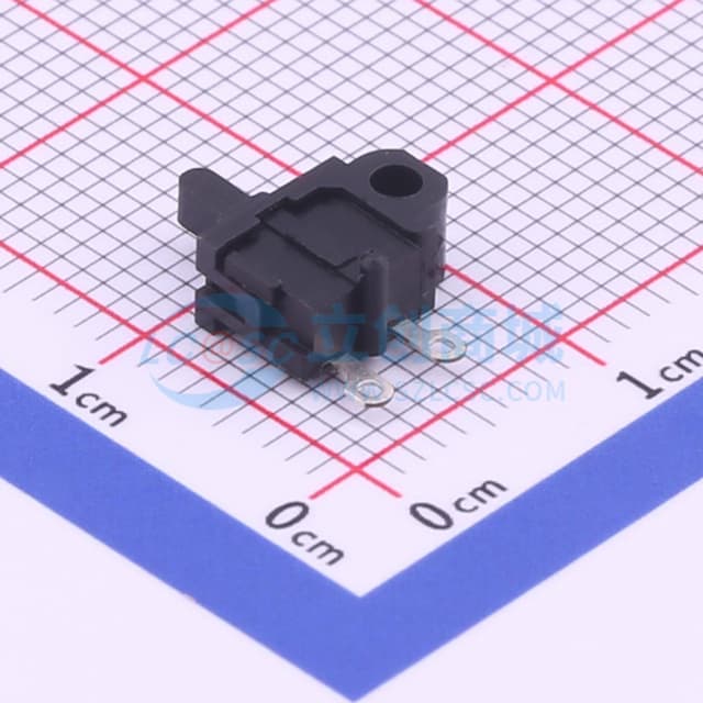 检测开关8.65*3.70*9.2带柱复位开关黑柄实物图
