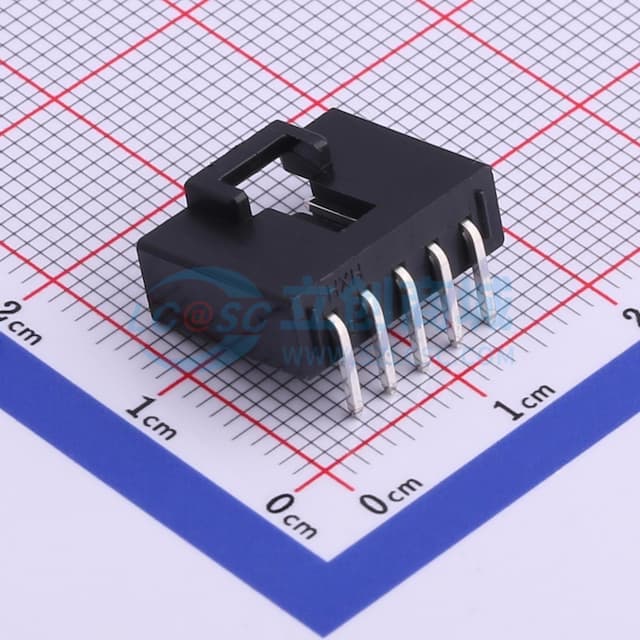 黑色 1x5P 间距:2.54mm 弯插【插件】实物图