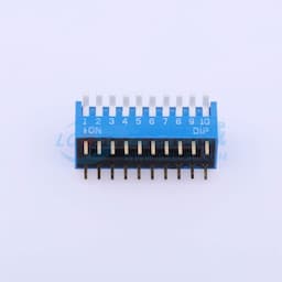 拨码开关蓝色10P-180度 间距2.54mm 立式直插侧拨琴键式10位DIP 【拨码】缩略图