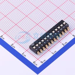 间距2.54mm 平拨,凸起式 12位拨码开关缩略图