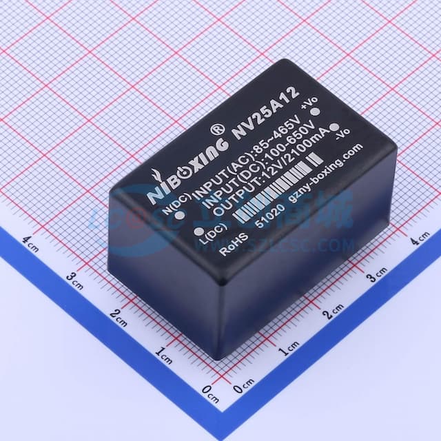 25W AC/DC模块电源，宽输入电压范围，高效率 【插件】实物图