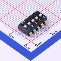 拨码开关贴片黑色05P-5PIN间距2.54mm立式贴片正拨平拨5位SMD缩略图