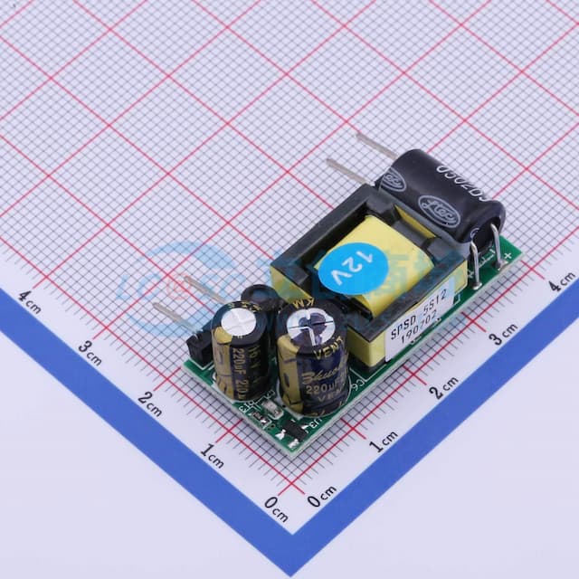 ESHION(禹舜)裸板开关电源 12V400mA电源模块(输入输出带90°弯针) 【插件】实物图
