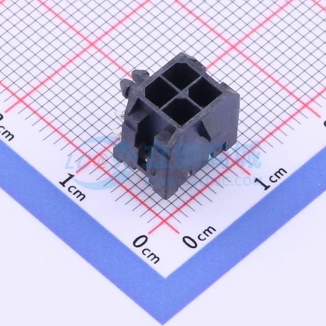 2x2P 间距:3mm 弯插 系列:Micro-Fit(MX 3.0) 【插件】实物图