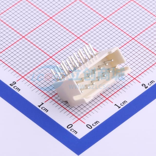 米黄 2x7P 间距:2mm 弯插【插件】实物图