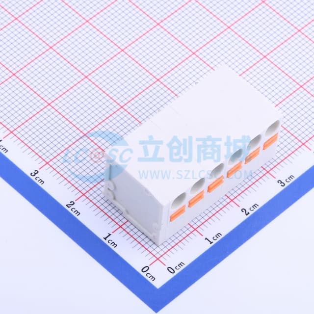 1x6P 5mm 每排P数:6 排数:1 【弹簧】实物图