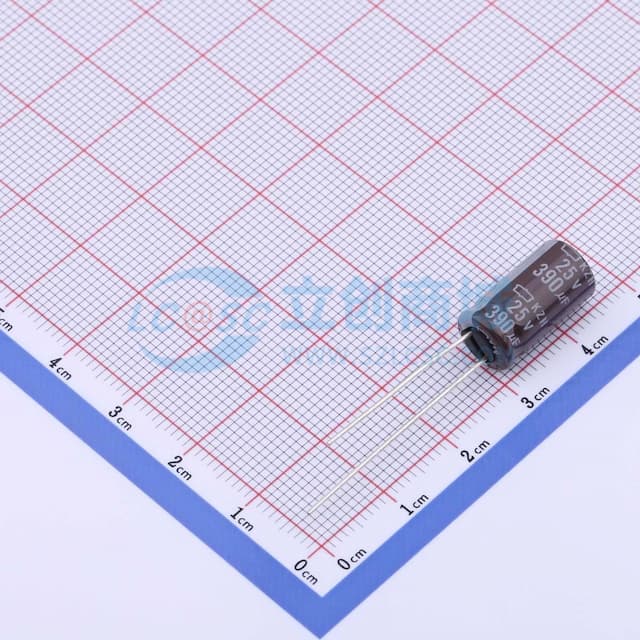 【插件】390uF ±20% 25V实物图