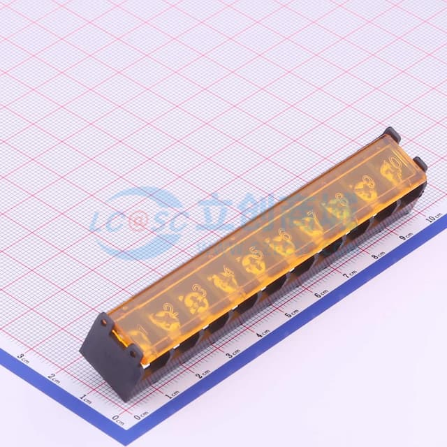 9.5mm 1x10P 每排P数:10 排数:1 直针 边脚 【栅栏】实物图