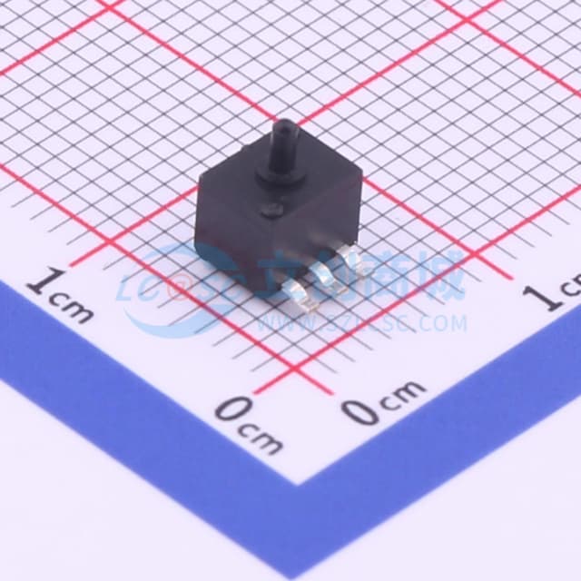 检测开关贴片正按5.00*4.00*6.5有柱贴片复位开关黑柄实物图