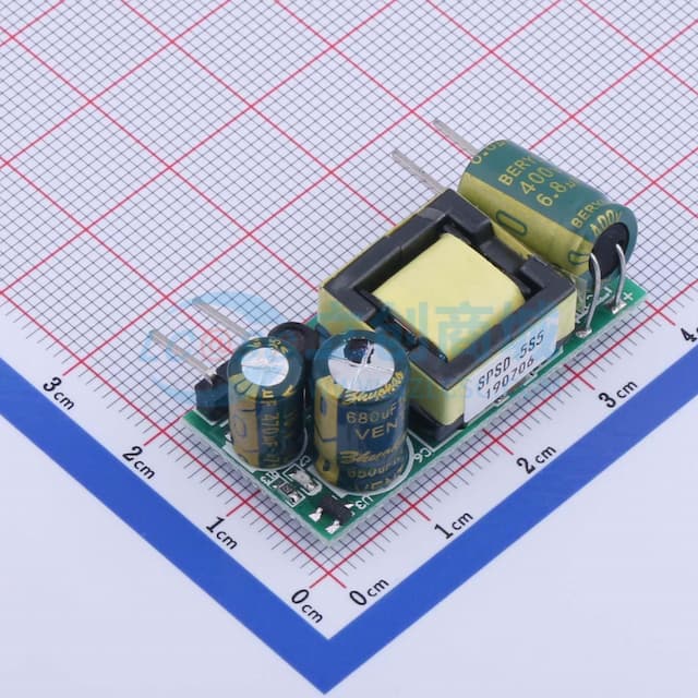 裸板开关电源，5V800mA电源模块(输入输出带90°弯针)【插件】实物图