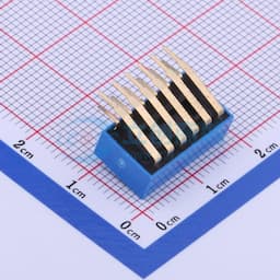 拨码开关蓝色06P-90度 间距2.54mm 立式侧插侧拨6位DIP缩略图