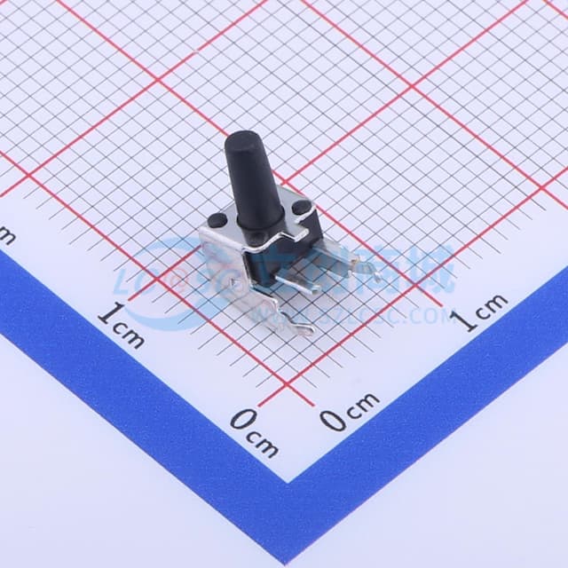 轻触开关5.5x4.5x8.0小支架铜侧按侧插四脚按键250gf 【插件】实物图