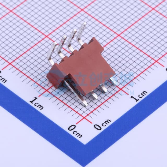 朱砂红 1x4P 间距:2.54mm 弯插【插件】实物图