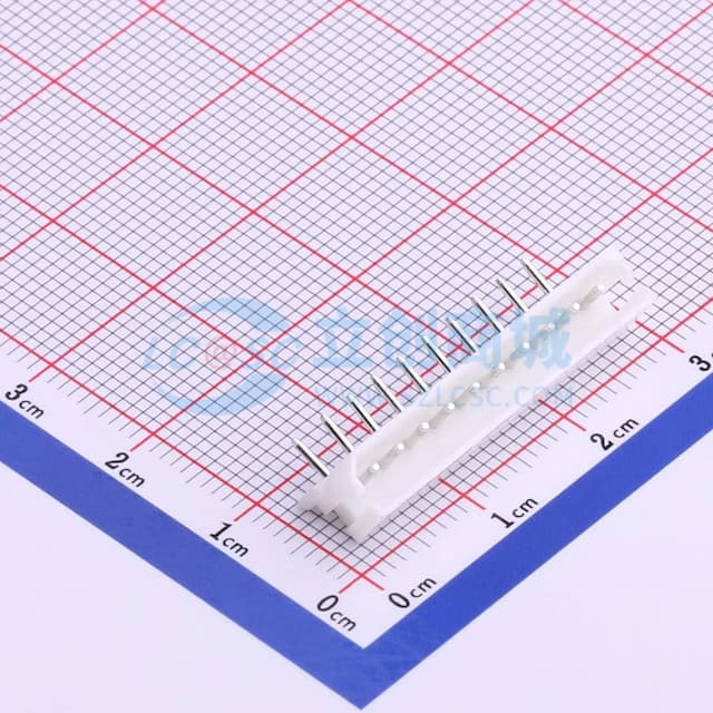 白色 1x10P 间距:2.5mm 弯插【插件】实物图
