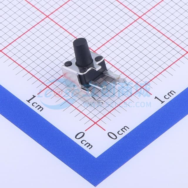 轻触开关5.5x4.5x6.5小支架铜侧按侧插四脚按键250gf 【插件】实物图