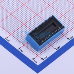 拨码开关蓝色07P-180度 间距2.54mm 立式直插正拨平拨7位DIP 【拨码】缩略图